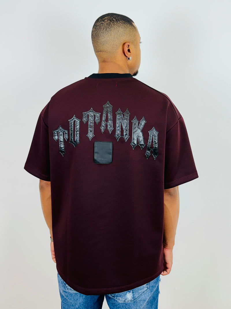 Camiseta Oversized Leather Name Vinho - Totanka