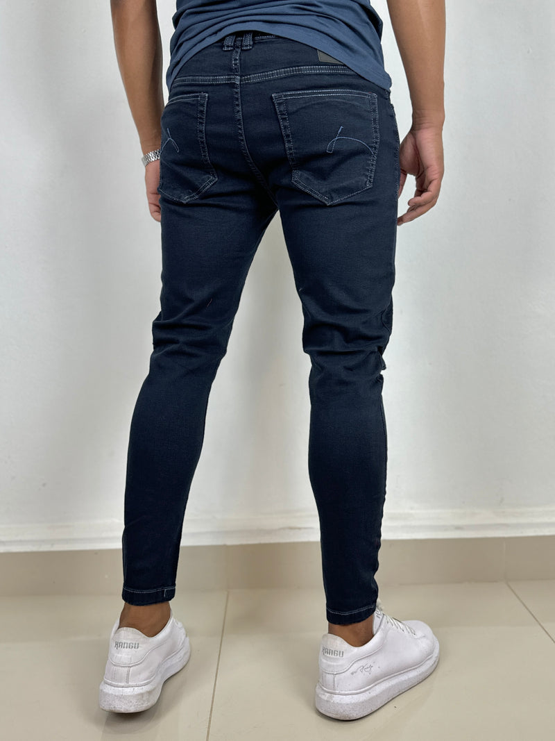 Calça Jeans c/ Puídos Marinho - Jay Jones