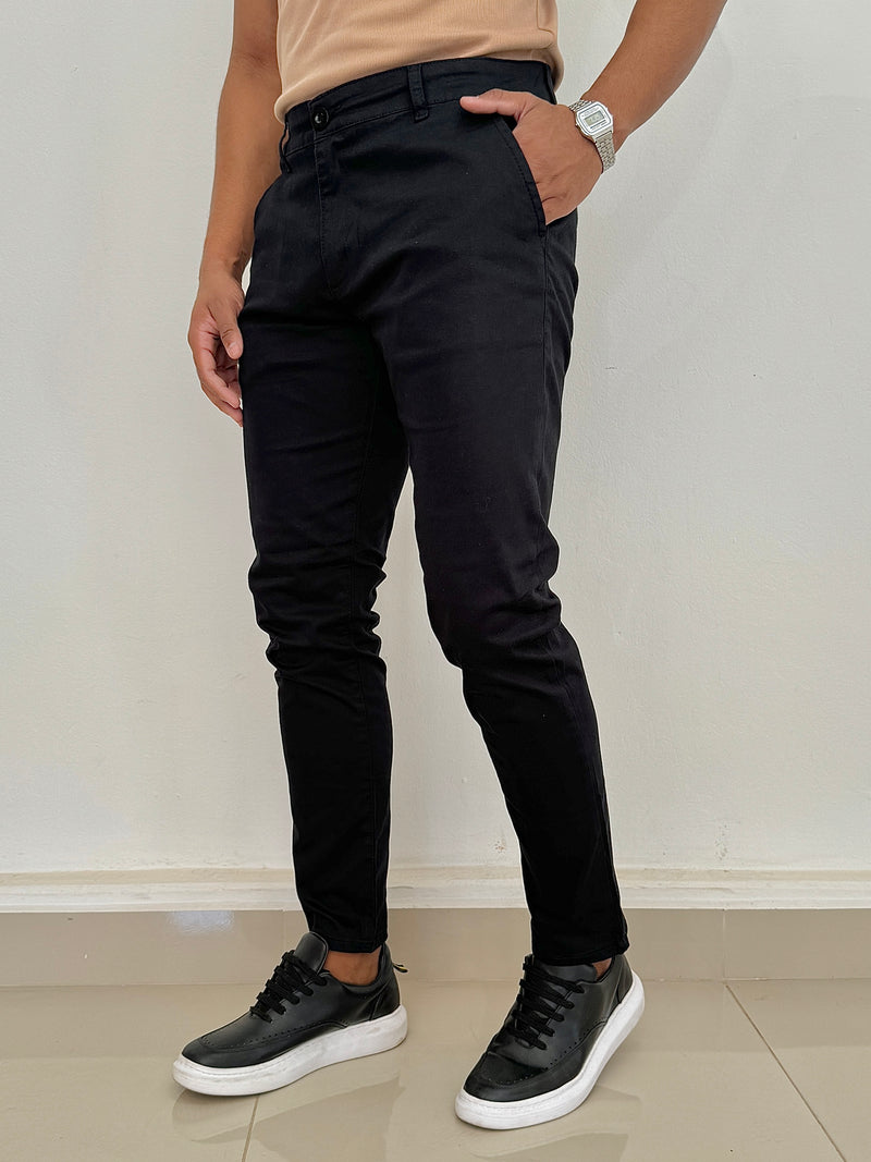 Calça Alfaiataria Slim Preta- Zip Off