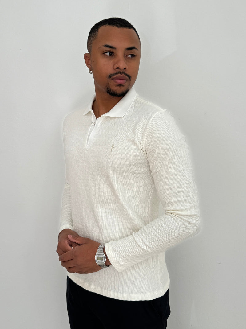 Camisa Polo Manga Longa All White - Zip Off