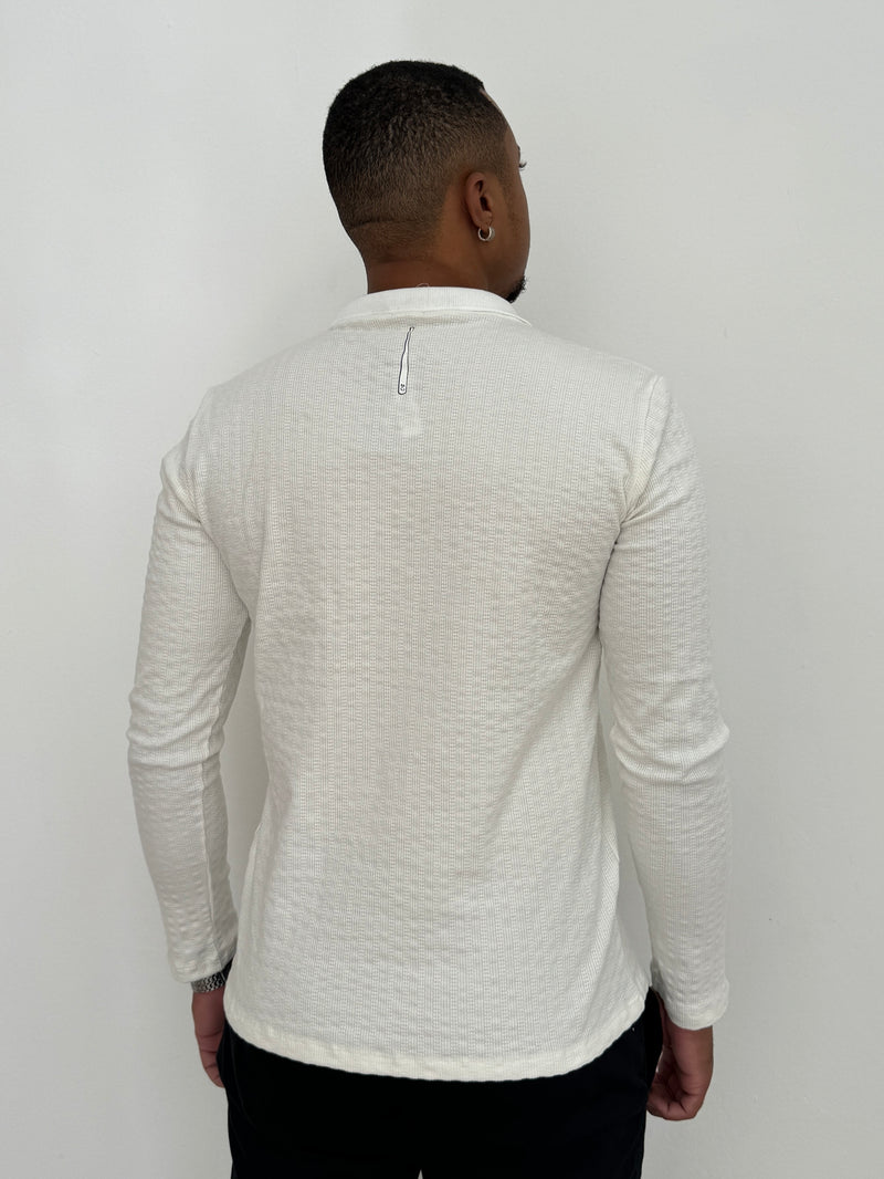 Camisa Polo Manga Longa All White - Zip Off