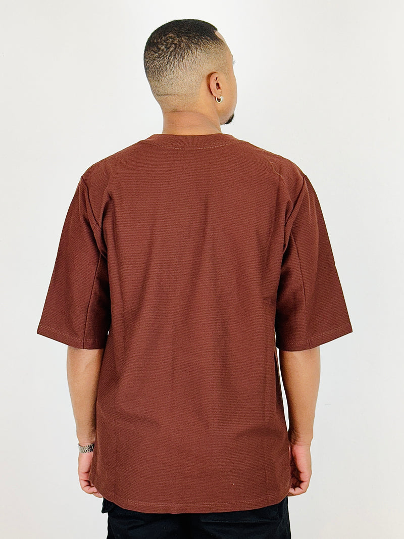 Camiseta Oversized Canelada Marrom - Kreta