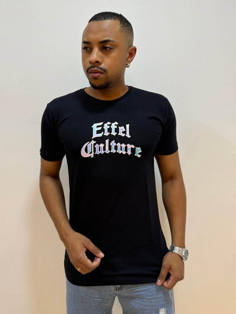 Camiseta Estampa Holográfica Preta - Effel