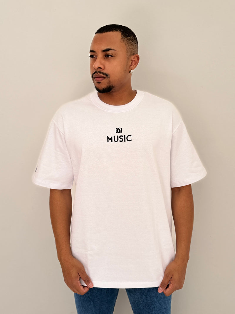 Camiseta Over Music Branca - Buh