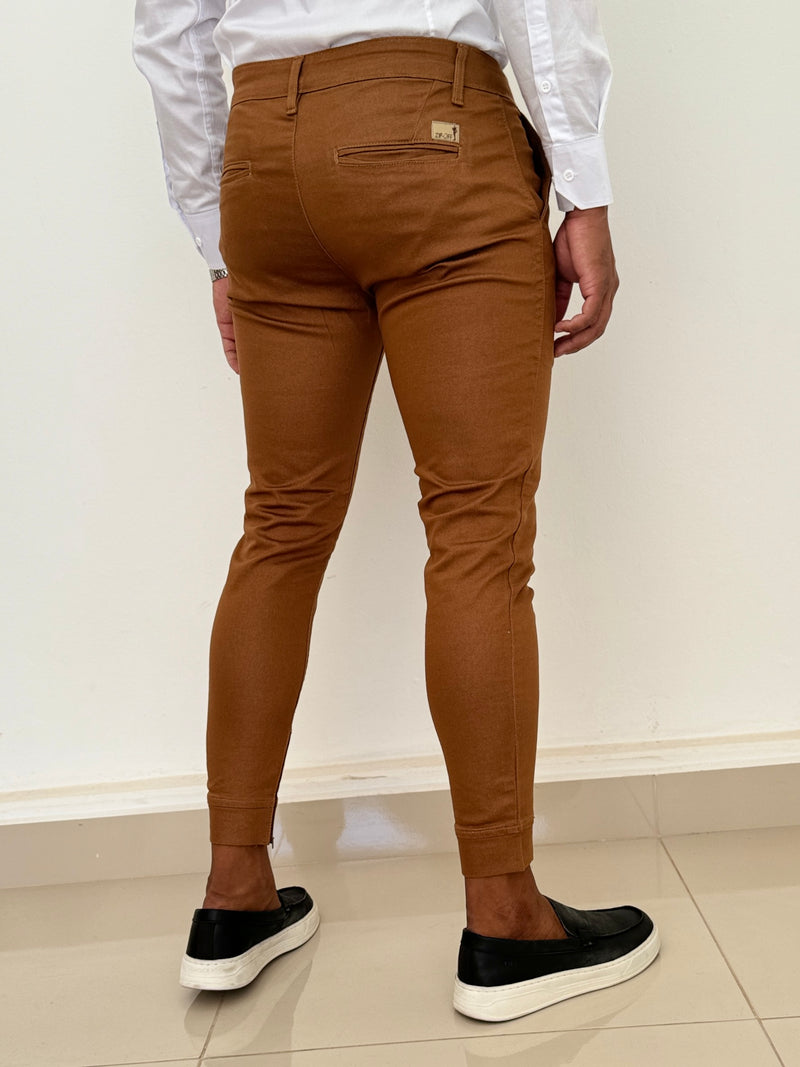 Calça Alfaiataria Skinny Caqui - Zip Off