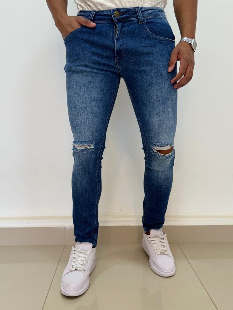 Calça Jeans Mecla Puídos - Zip Off