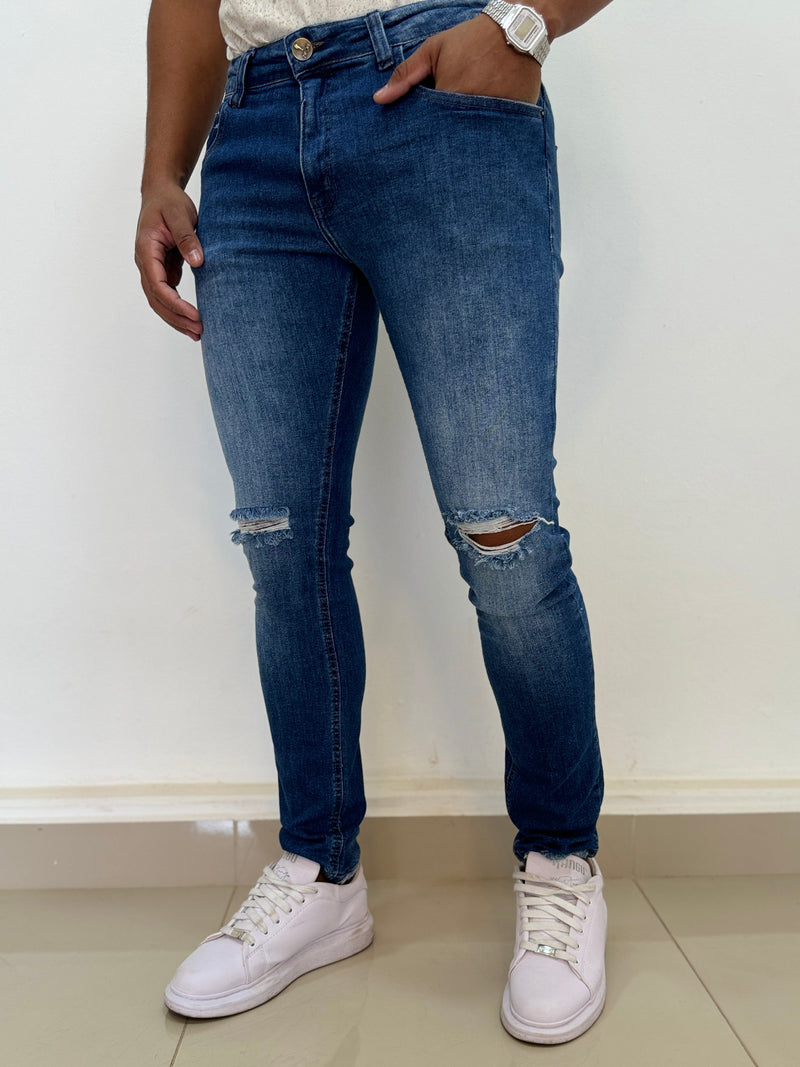 Calça Jeans Mecla Puídos - Zip Off