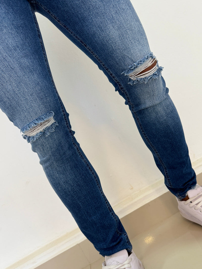 Calça Jeans Mecla Puídos - Zip Off