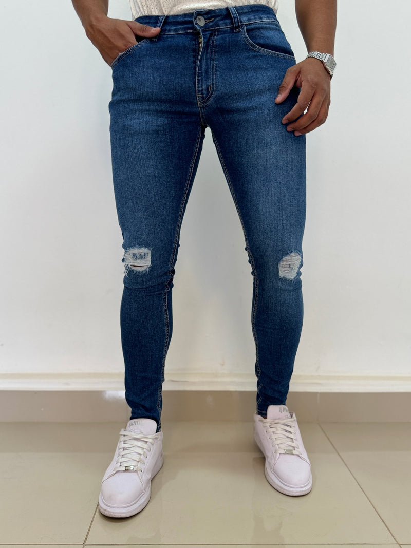 Calça Jeans Skinny Puídos - Zip Off