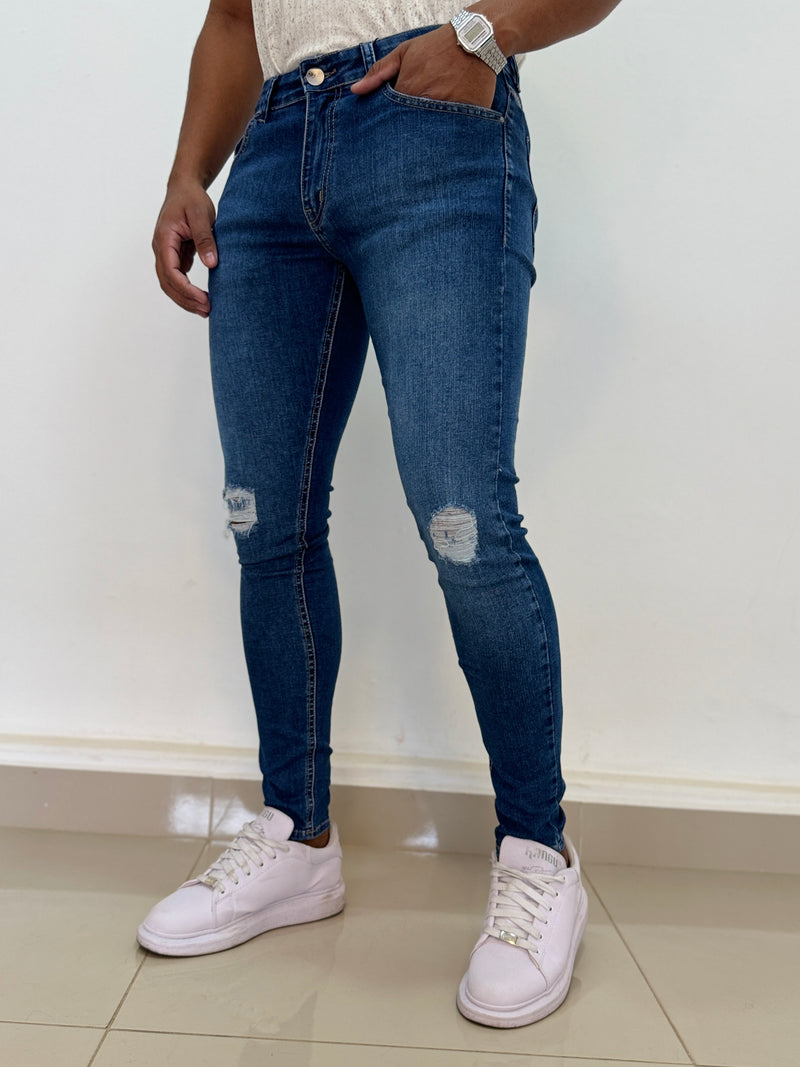 Calça Jeans Skinny Puídos - Zip Off