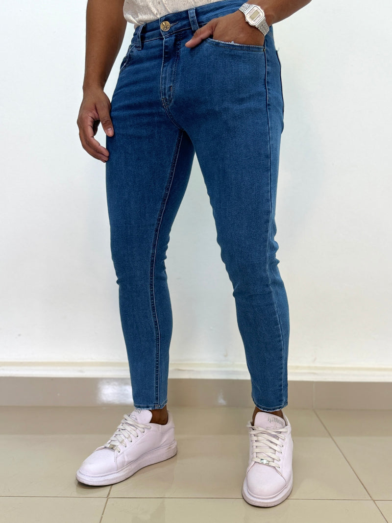 Calça Jeans Slim Cropped - Zip Off