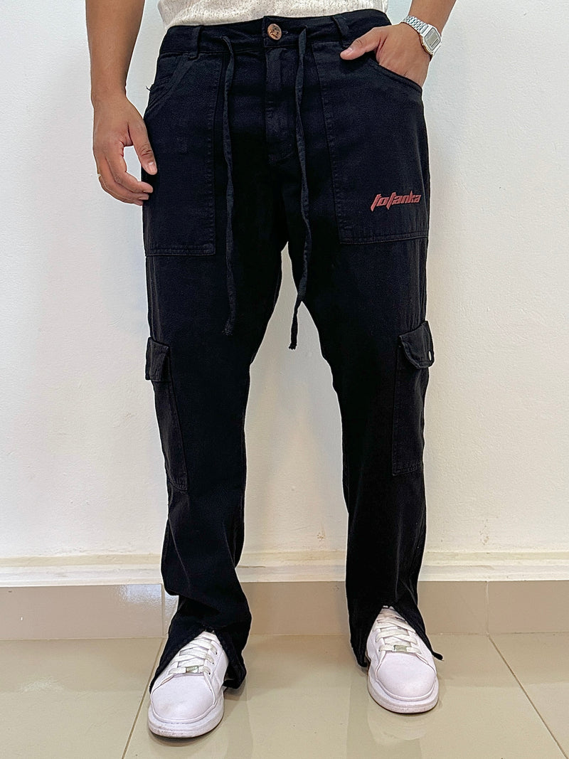 Calça Jeans Cargo Preta - Totanka