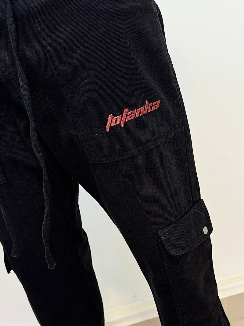 Calça Jeans Cargo Preta - Totanka