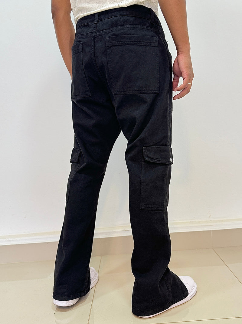 Calça Jeans Cargo Preta - Totanka