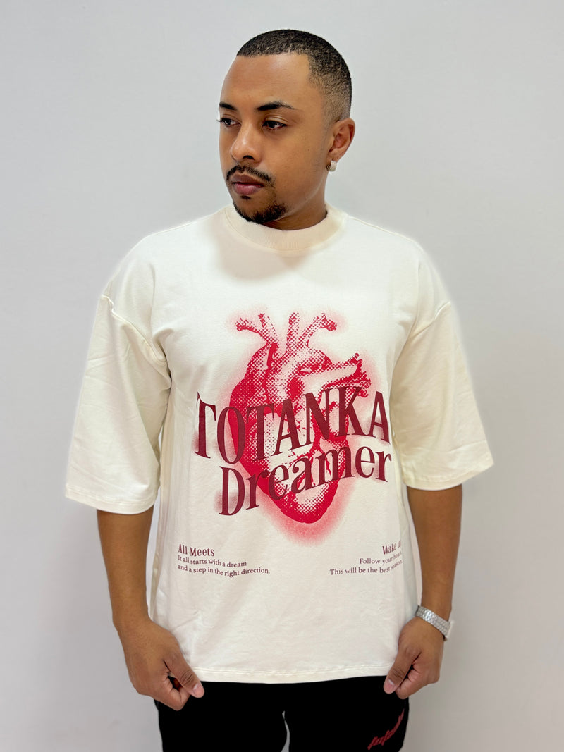 Camiseta Over Heart Off White - Totanka