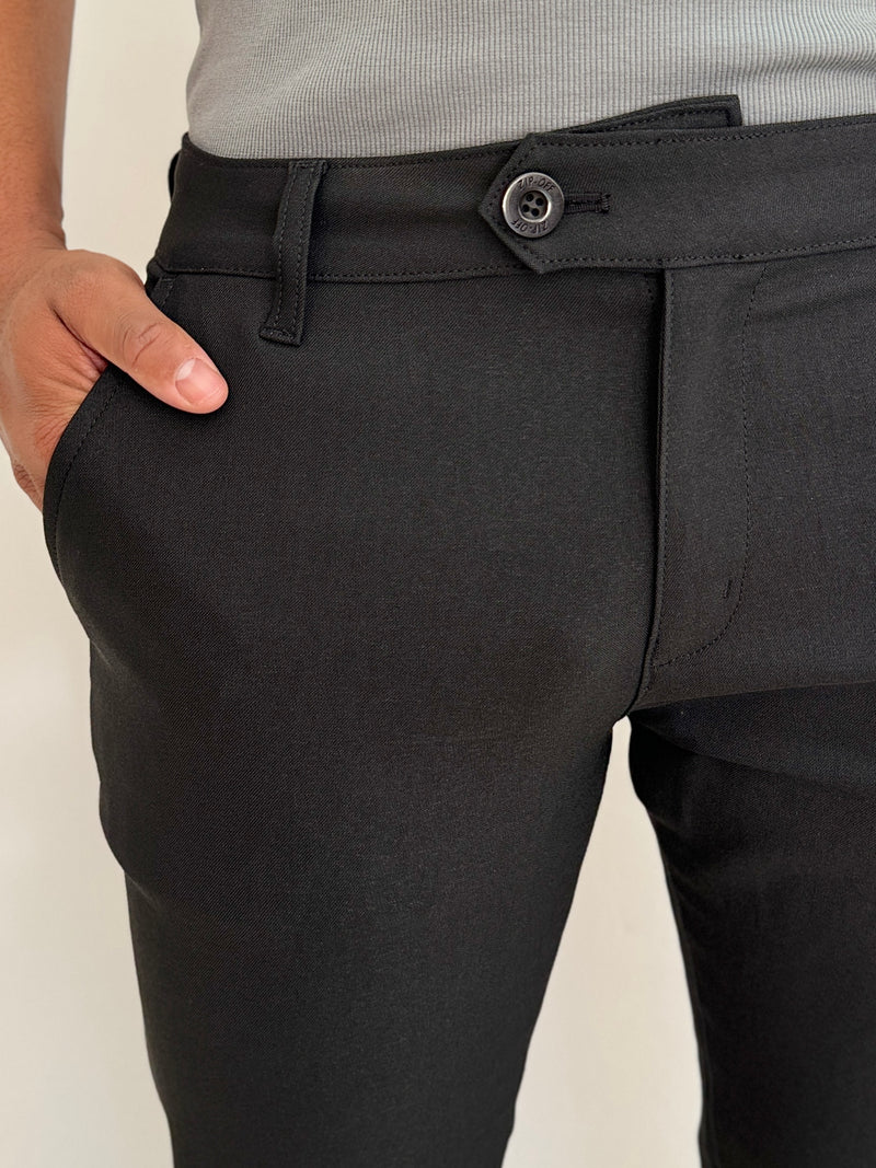 Calça Alfaiataria Transpasse Preta - Zip Off