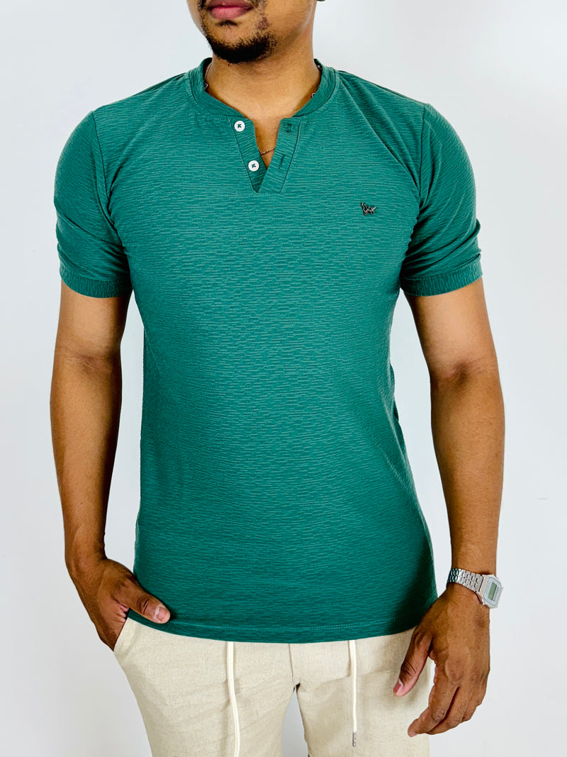 Camiseta Tricot Jacguard Verde - Per Pochi