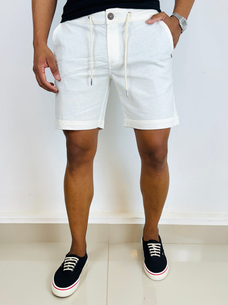 Bermuda Linho Strech Off White - Per Pochi