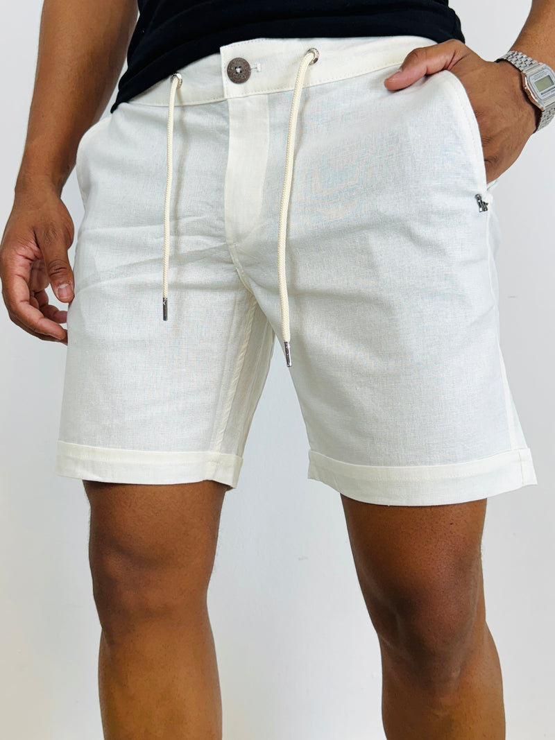 Bermuda Linho Strech Off White - Per Pochi