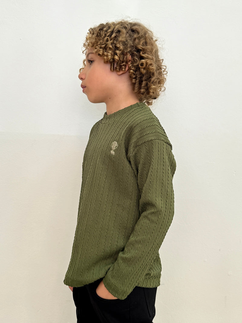 Suéter Trançado Kids Verde - Ab Fashion Kids