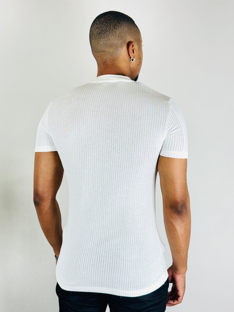 Camiseta Tricot Off White - Zip Off