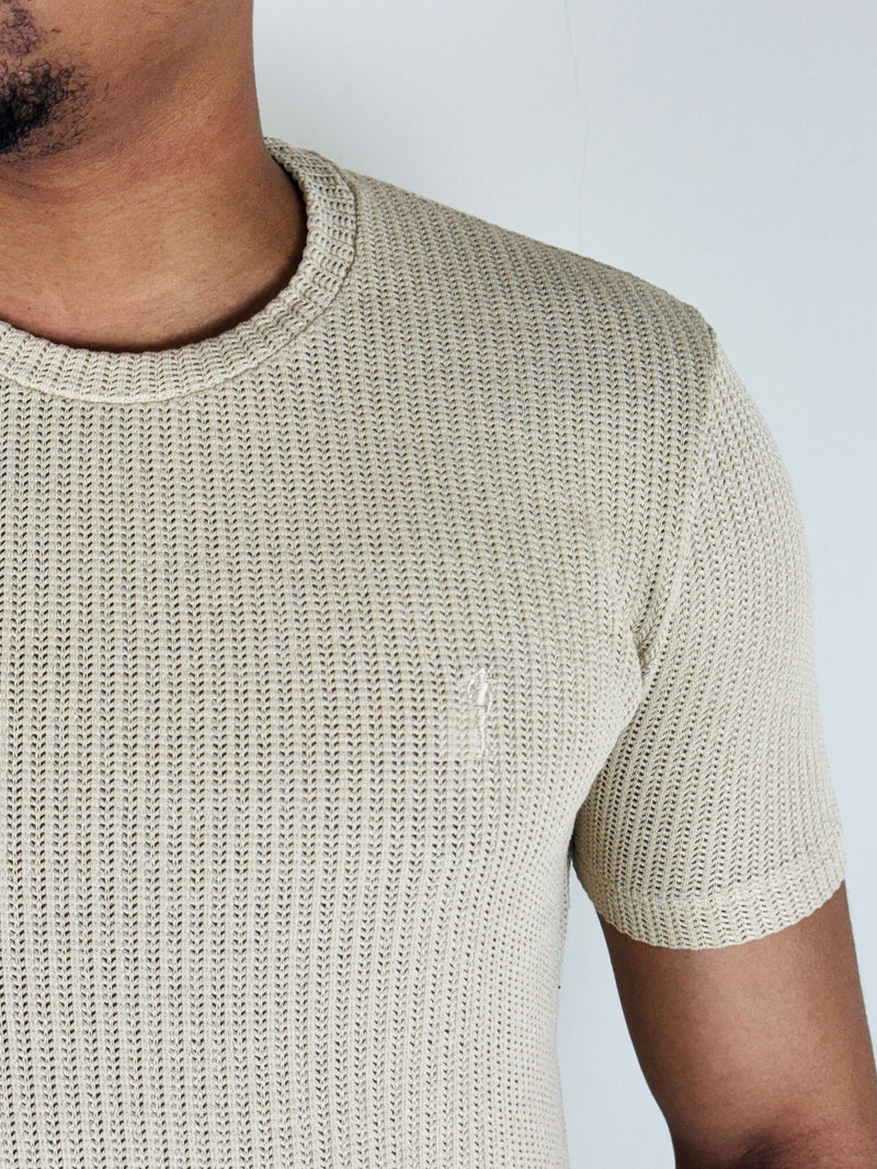 Camiseta Tricot Bege - Zip Off