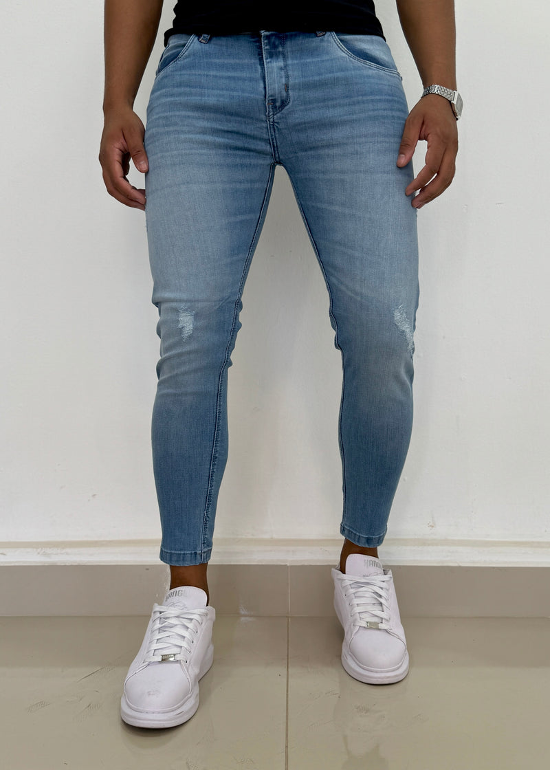 Calça Jeans Ondulações com Puídos - Jay Jones