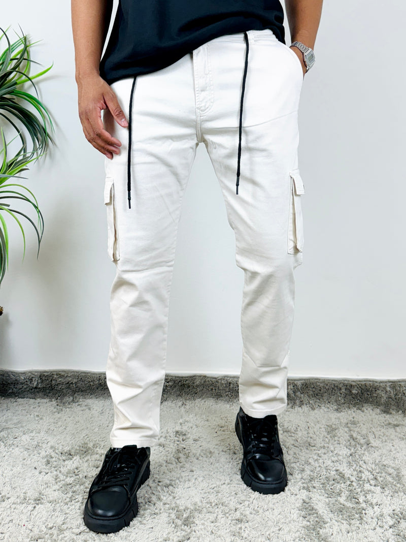 Calça Cargo Off White - City Denim