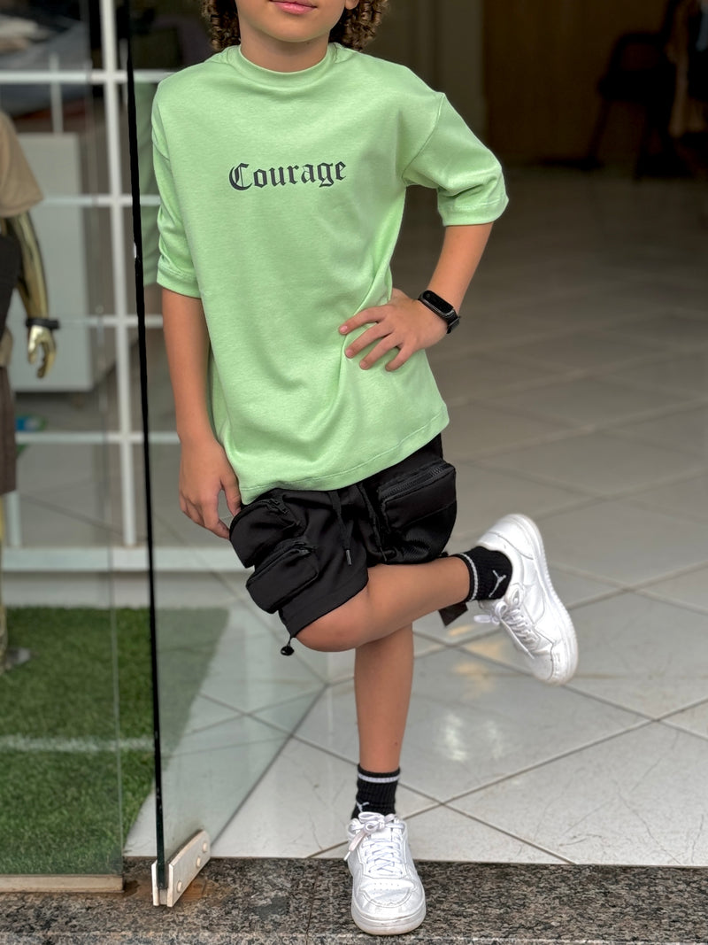 Camiseta Oversized Infantil Verde - Anthony Bernardo